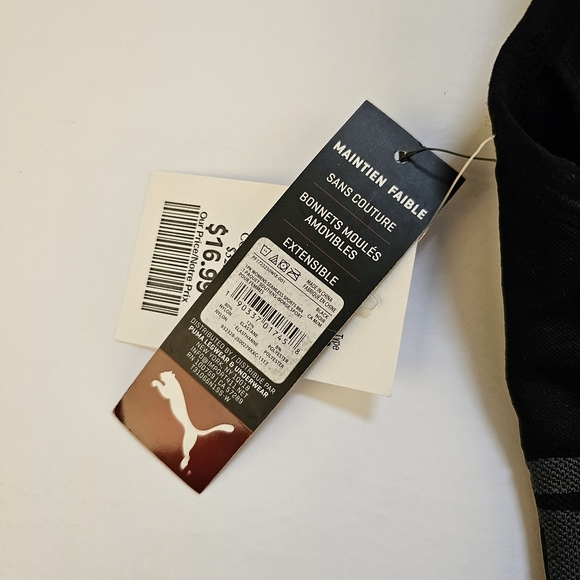 NWT Puma black and grey nylon elastane blend seamless training sports bra size S - Picture 4 of 5
